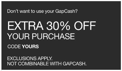 Código promocional GAP